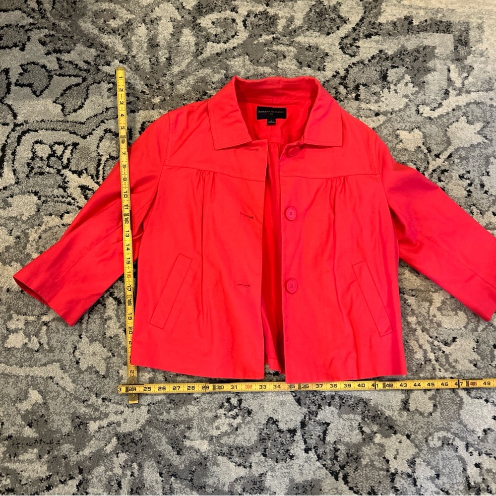 Banana Republic Women’s Red Cropped Blazer Jacket Size M